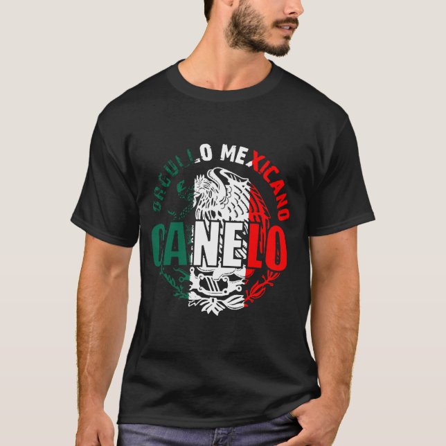 Flagga Alvarez som för CANELO Men_s Mexico boxas T Shirt (Framsida)