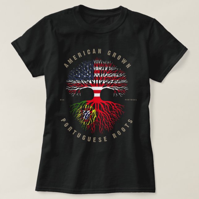 Flagga Amerikanska grown Portuguesa Roots Portugal T Shirt (Design framsida)
