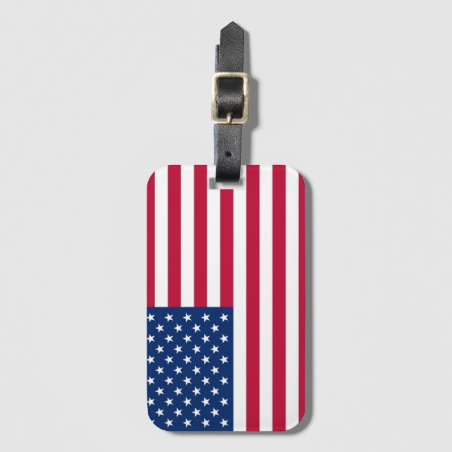 Flagga Amerikanska land resa Bagagebricka (Framsida vertikal)