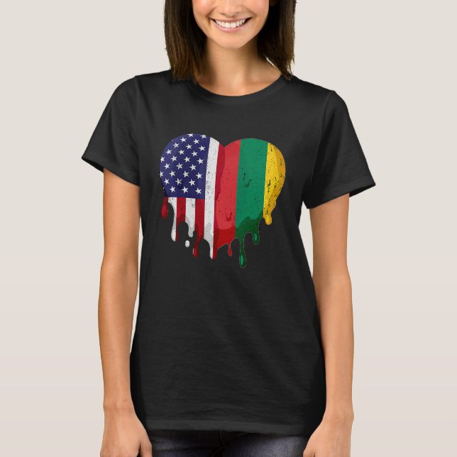Flagga Amerikanska litauiska kulturarvsmånaden T Shirt (Framsida)