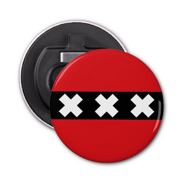 Flagga Amsterdam, Nederländerna Flasköppnare (Framsidan)