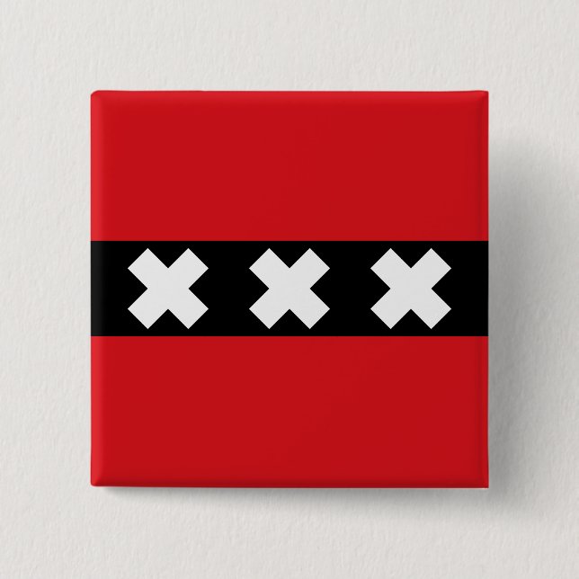 Flagga Amsterdam, Nederländerna Knapp (Framsida)