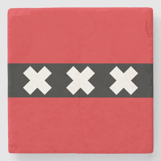 Flagga Amsterdam, Nederländerna Stenunderlägg (Framsidan)