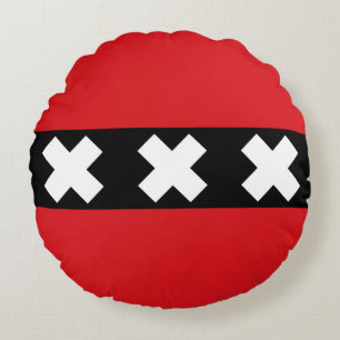 Flagga Amsterdam, Nederländska rundan Pillow Rund Kudde