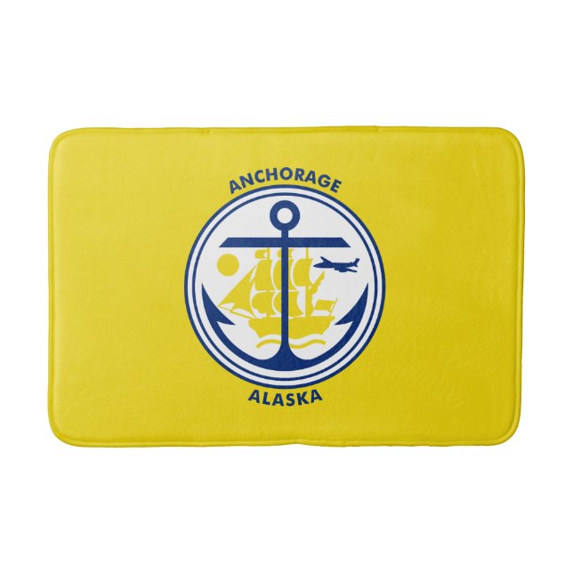 Flagga Anchorage, Alaska Bath Mat Badrumsmatta (Framsidan)