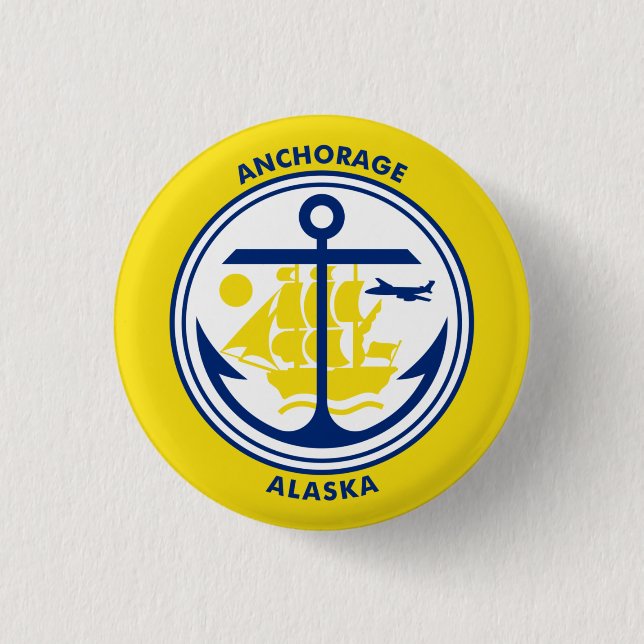 Flagga Anchorage, Alaska Knapp (Framsida)