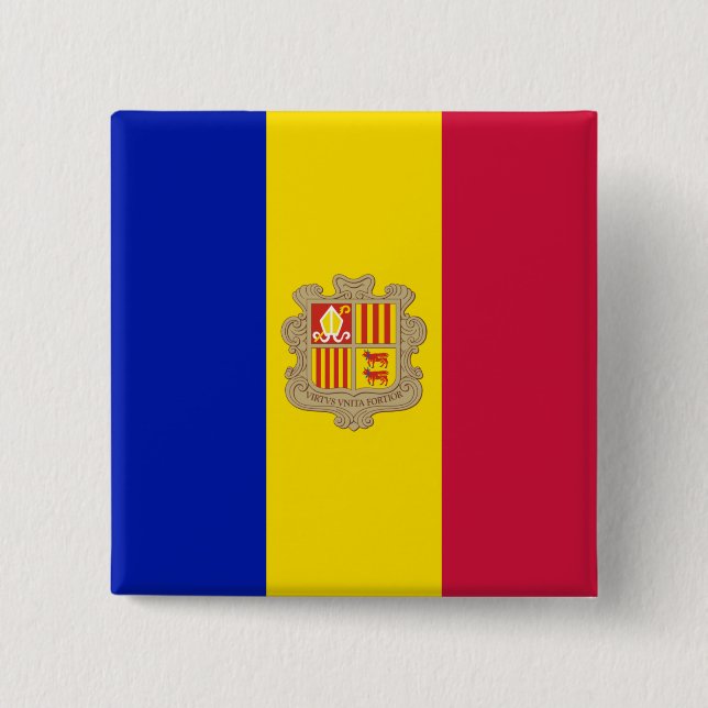 Flagga Andorra Knapp (Framsida)