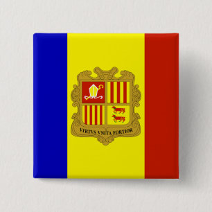 Flagga Andorra Knapp