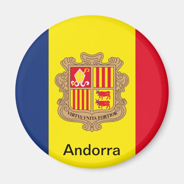 Flagga Andorra Magnet (Framsidan)