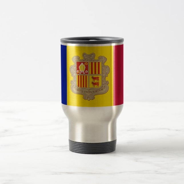 Flagga Andorra Travel/Commuter Mugg (Center)