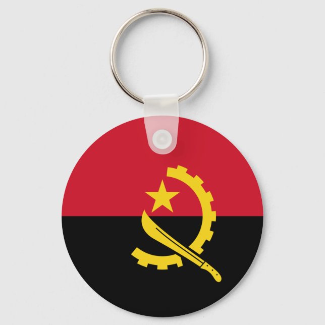 Flagga Angola - Bandeira de Angola Nyckelring (Framsida)