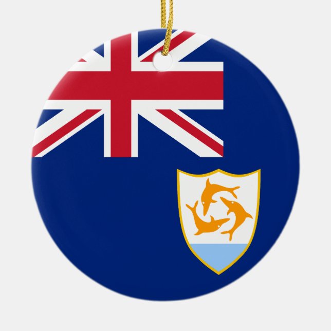 Flagga Anguilla Julgransprydnad Keramik (Framsidan)