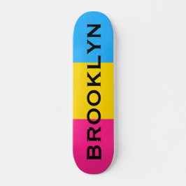 Flagga Anpassat namn för HBTTQ-regnbåge Pansexual- Mini Skateboard Bräda 18,5 Cm