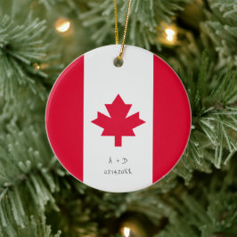 Flagga anpassningsbar Message Canada Julgransprydnad Keramik