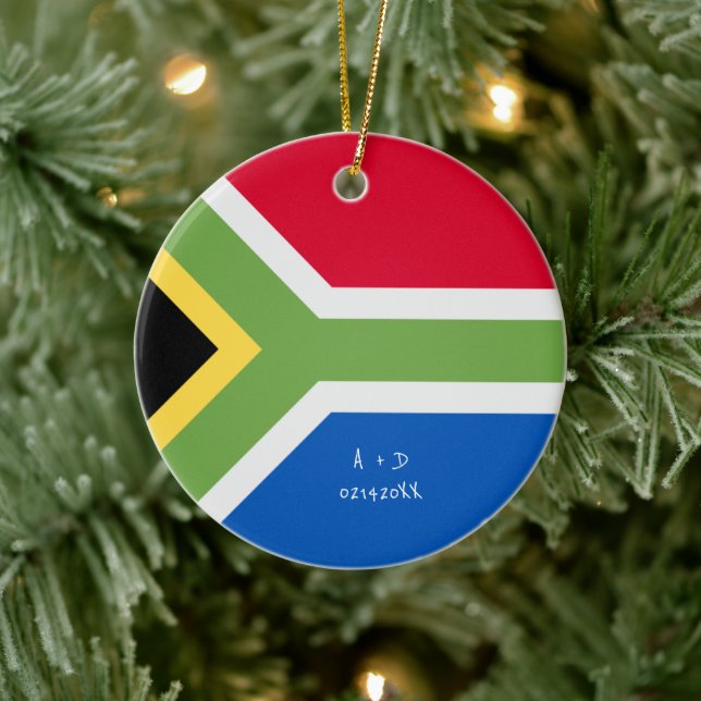 Flagga anpassningsbar Message South Afrika Julgransprydnad Keramik (Träd)