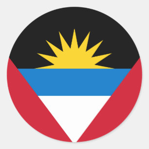 Flagga Antigua och Barbuda, Antiguan Barbudan Runt Klistermärke
