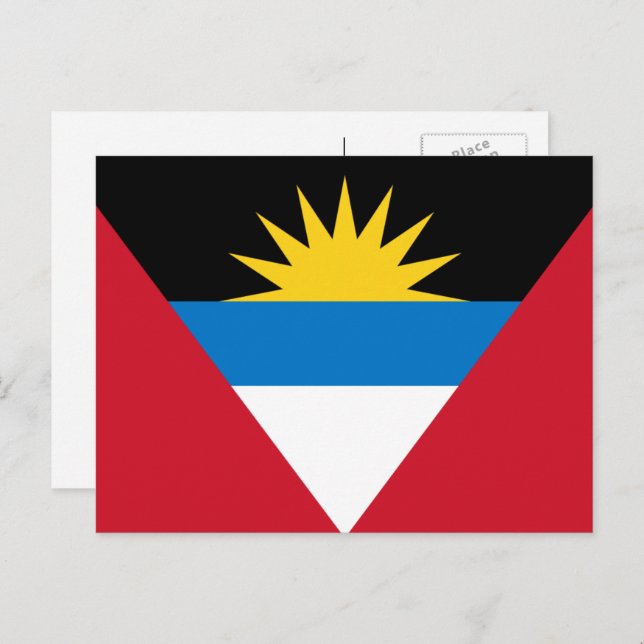Flagga Antigua och Barbuda, Antiguan Barbudan Vykort (Fram/baksida)