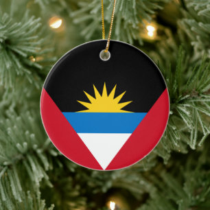 Flagga Antigua och Barbuda Julgransprydnad Keramik