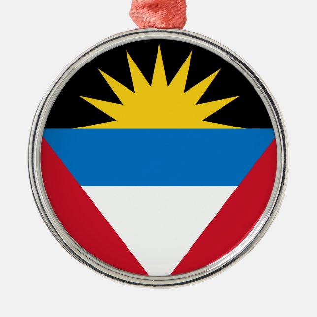 Flagga Antigua och Barbuda Julgransprydnad Metall (Framsidan)