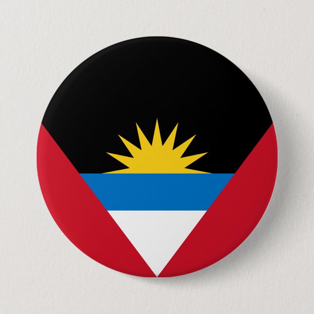Flagga Antigua och Barbuda Knapp (Framsida)