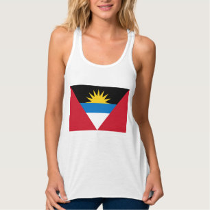 Flagga Antigua och Barbuda Linne Med Racerback