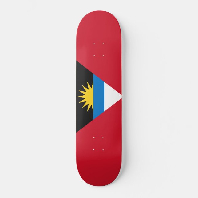 Flagga Antigua och Barbuda Mini Skateboard Bräda 18,5 Cm (Framsida)