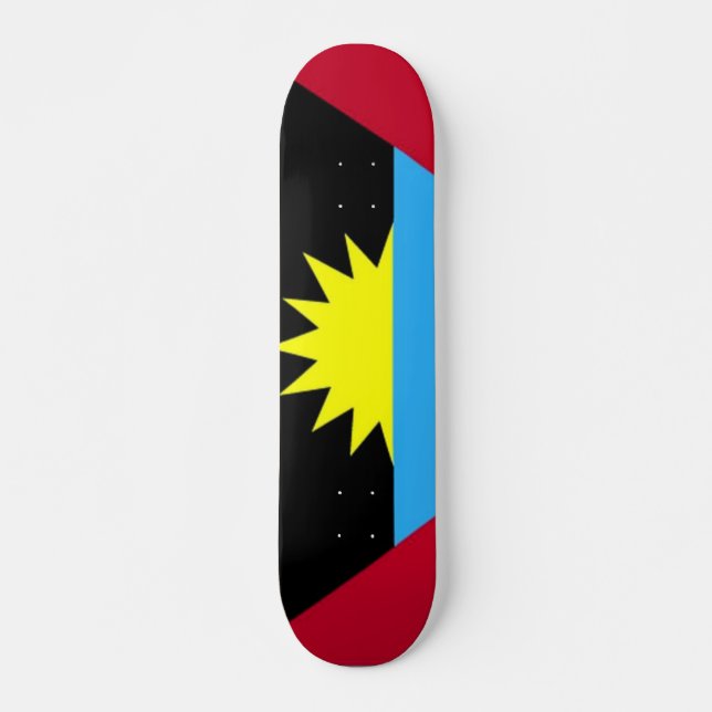 Flagga Antigua och Barbuda Skateboard Bräda 21,5 Cm (Framsida)