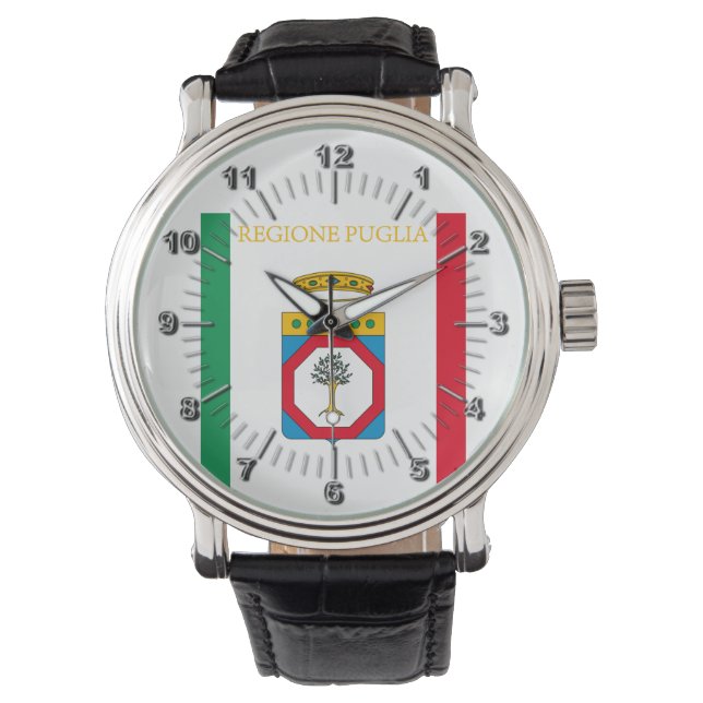Flagga Apulien (Italien) Armbandsur (Framsida)