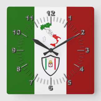 Flagga Apulien (Italien) Fyrkantig Klocka