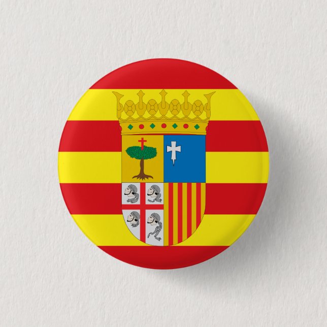 Flagga Aragón (den autonoma regionen Spanien) Knapp (Framsida)