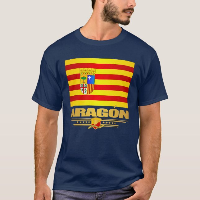 Flagga Aragonien T-shirt (Framsida)
