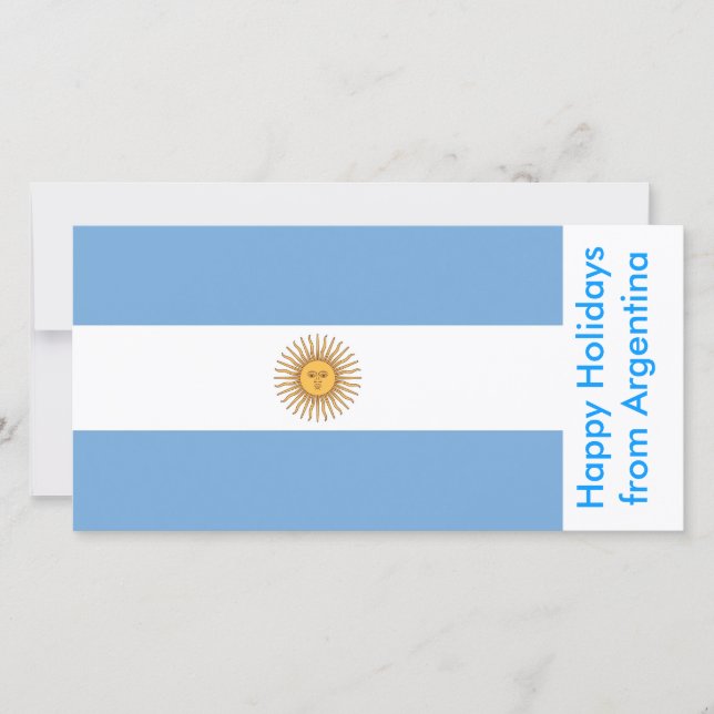 Flagga Argentina, Glad helg från Argentina Julkort (Framsida)