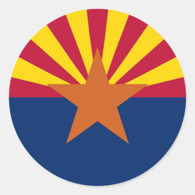 Flagga Arizona Runt Klistermärke (Framsida)