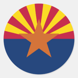 Flagga Arizona Runt Klistermärke