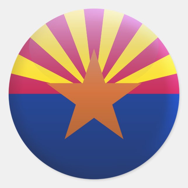 Flagga Arizona Runt Klistermärke (Framsida)