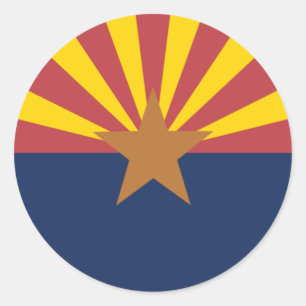Flagga Arizona Runt Klistermärke