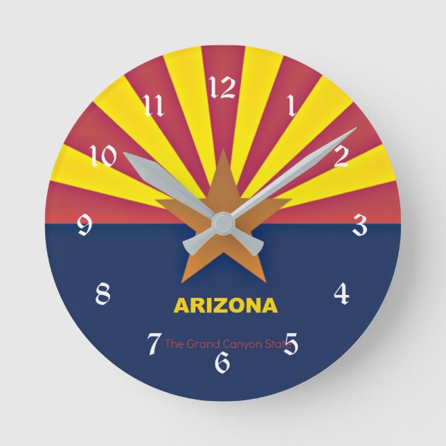 Flagga Arizona Watch Rund Klocka (Framsida)