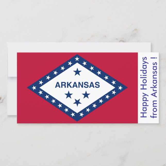 Flagga Arkansas, Glad helg från U.S.A. Julkort (Framsida)