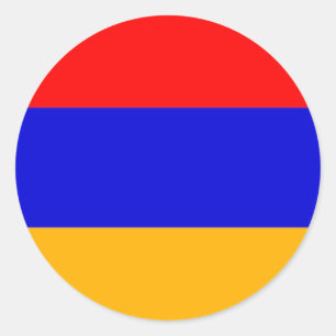 Flagga Armenien Runt Klistermärke