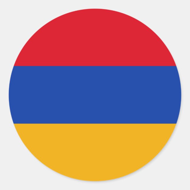 Flagga Armenien Runt Klistermärke (Framsida)