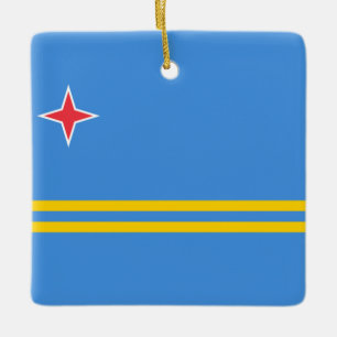 Flagga Aruba Julgransprydnad Keramik