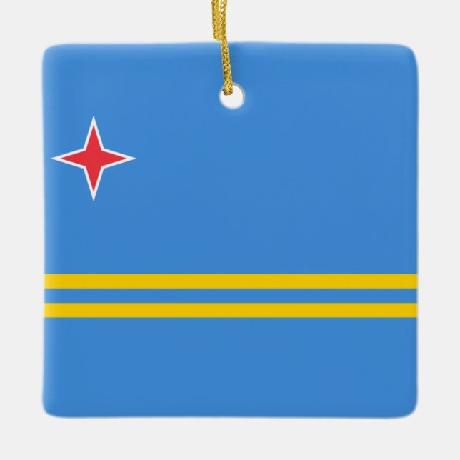 Flagga Aruba Julgransprydnad Keramik (Framsida)