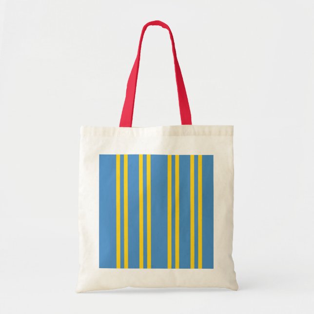Flagga Aruba Lodrät Parallel Linjer Bag Tygkasse (Framsidan)