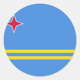 Flagga Aruba Runt Klistermärke