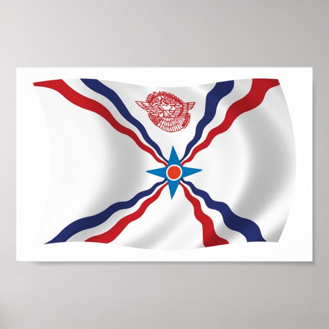 Flagga Asyriska nationer Poster Skriv ut (Framsidan)