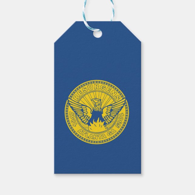 Flagga Atlanta, Georgia Gift Märkres Presentetikett (Framsidan)