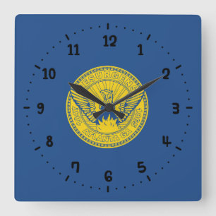 Flagga Atlanta, Georgia Square Wall Clock Fyrkantig Klocka