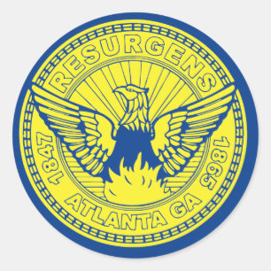 Flagga Atlanta, Georgien Runt Klistermärke