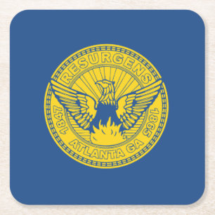 Flagga Atlanta, Georgientorget Papper Underlägg Kvadrat