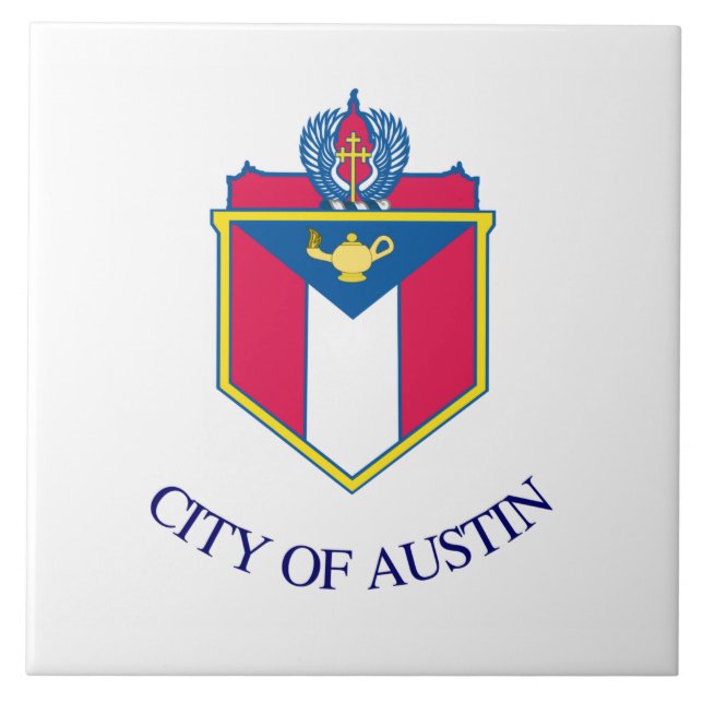 Flagga Austin (Texas) Kakelplatta (Framsidan)